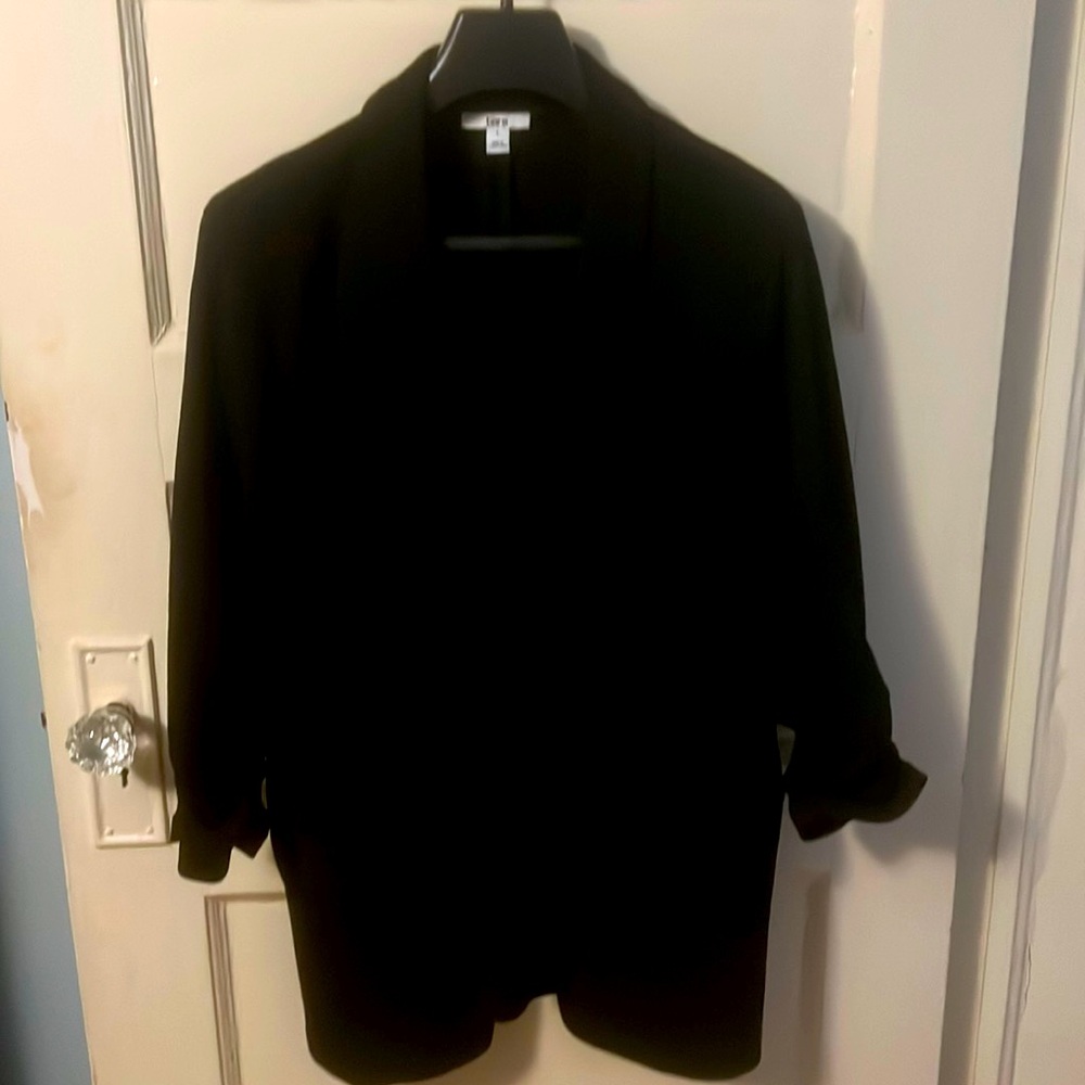 Bar III Women’s open front, shawl collar Black Professional Blazer Suit Jacket L